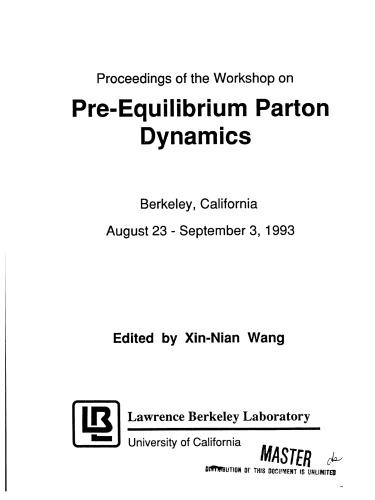 Pre-Equilibrium Parton Dynamics [wkshop procs]
