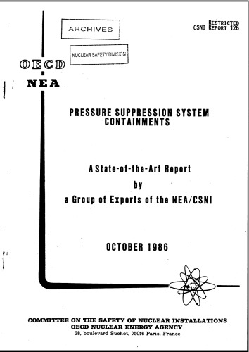Pressure Suppression System Containments (csni86-126)