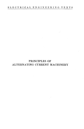 Principles of Alternating Current Machinery