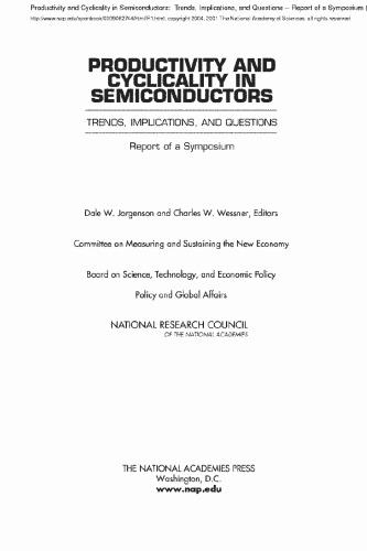 Productivity and Cyclicality in Semiconductors - Trends, Implications and Questions
