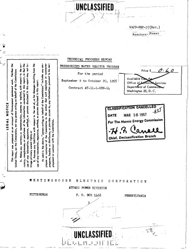 PWR Program Progress Rpt [Sep 9 - Oct 20, 1955] [declassified]