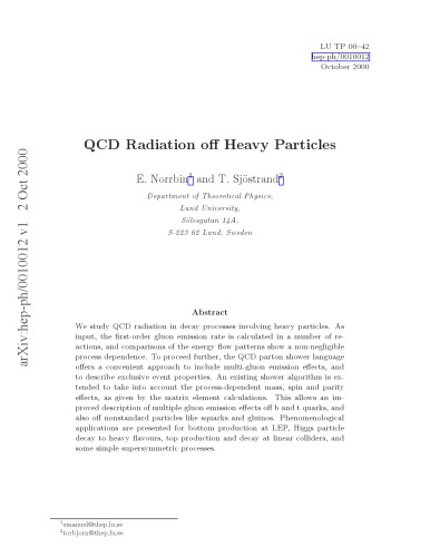 QCD Radiation off Heavy Particles [lg article]