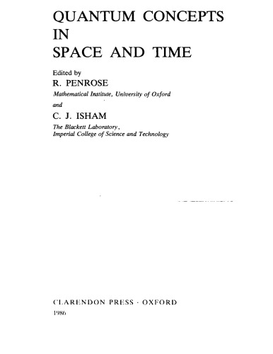 Quantum Concepts in Space and Time