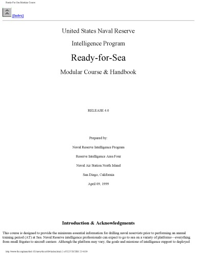 Ready-For-Sea Modular Course, Handbook (USNR) [website capture]