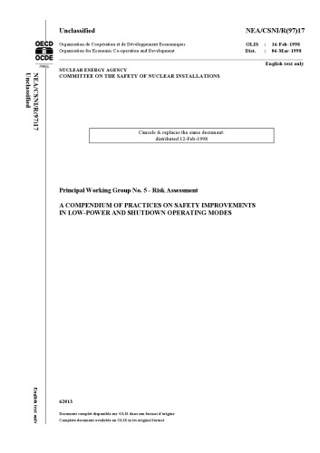 Safety Improvements in Low-Power, Shutdown Modes (csni-r1997-17)