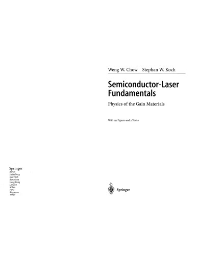 Semiconductor Laser Funds - Physics of the Gain Mtls