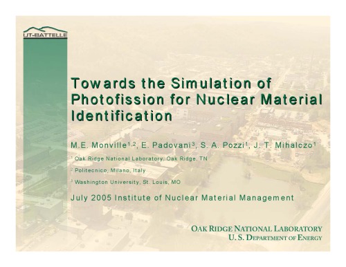 Simulation of Photofission for Nuclear Material Identification [pres. slides]