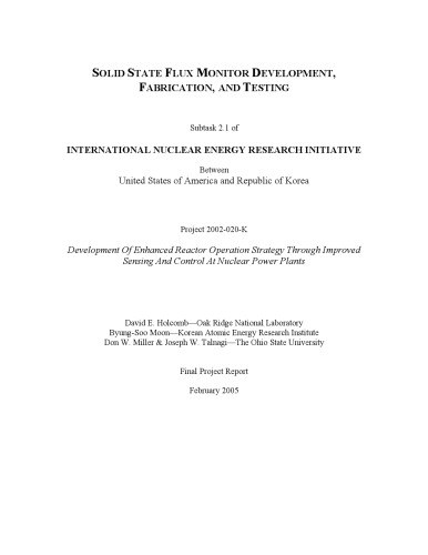 Solid-State Flux Monitor - Development, Fabrication and Testing
