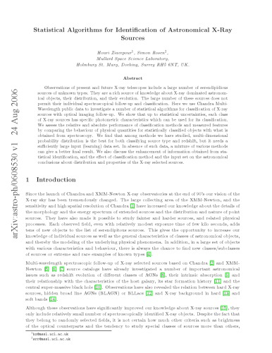 Statistical Algorithms for Identification of Astronomical X-ray Sources [lg article]