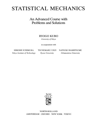 Statistical Mechanics - An Adv. Course With Probs and Solns