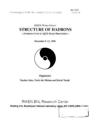 Structure of Hadrons - Intro to QCD Hard Processes