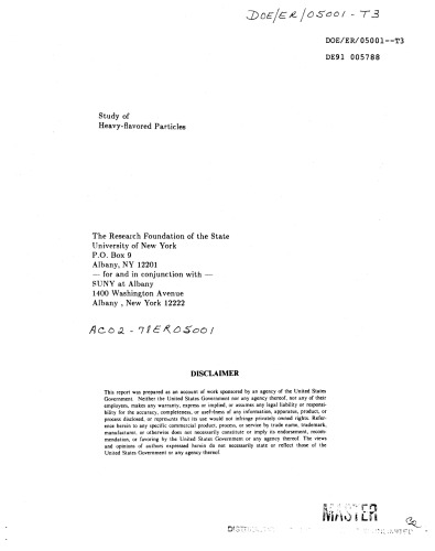 Study of Heavy-Flavored Particles