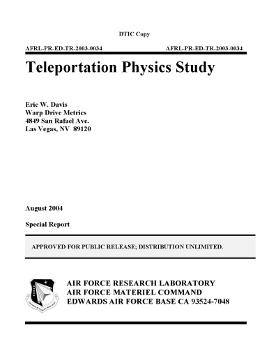 Teleportation Physics Study - USAF