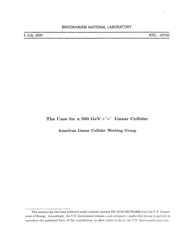 The Case for a 500 GeV Electron Linear Collider