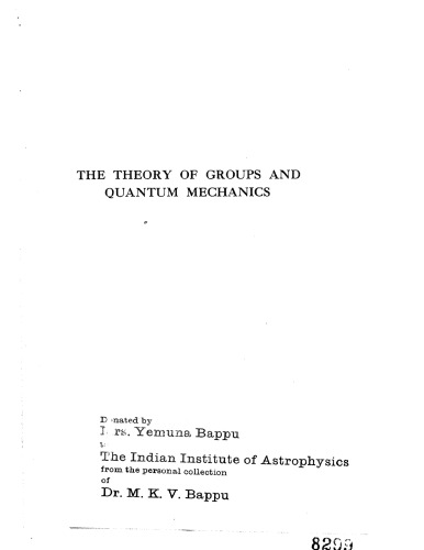The Theory of Groups and Quantum Mechanics