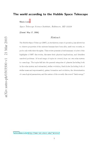 The World According to the Hubble Space Telescope