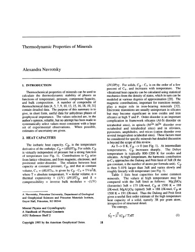 Thermodynamic Properties of Minerals [short article]
