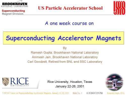 UAPAS - Superconducting AcceleratorMmagnets [presentation slides]