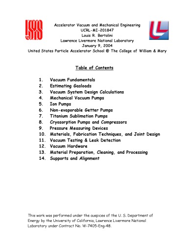 USPAS - Particle Accelerator Vacuum Engineering [lecture slides]