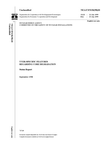 VVER-Specific Features [core degradation] (csni-r98-20)