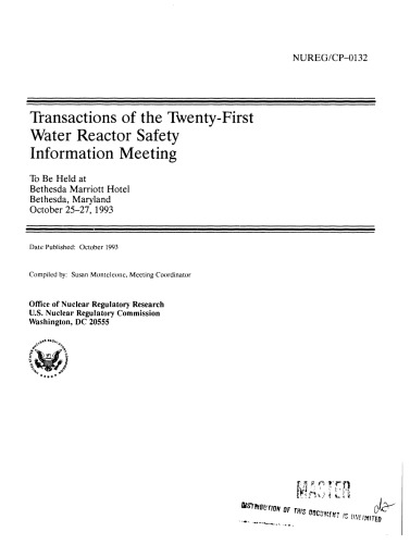 Water Reactor Safety Info Meeting [21st, transactions]