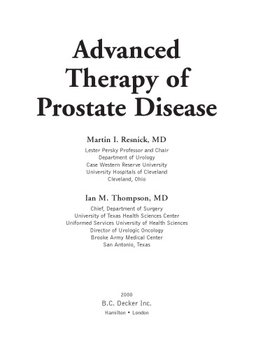 Advanced therapy of prostate disease