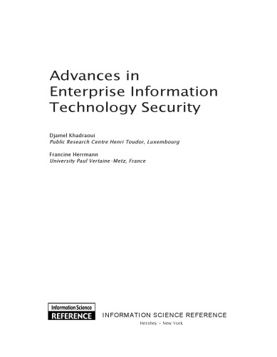 Advances in enterprise information technology security