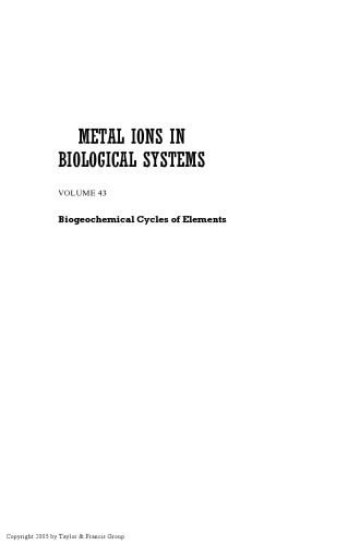 Biogeochemical cycles of elements