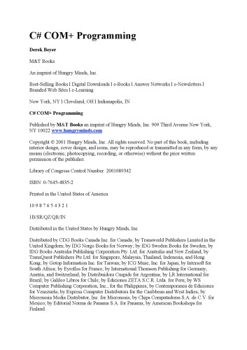 C sharp Com+ programming