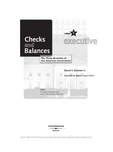 Checks and Balances The Three Branches of the American Government Vol 1