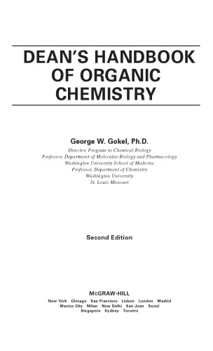Dean's handbook of organic chemistry