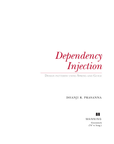 Dependency injection : design patterns using spring and guice