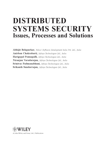 Distributed systems security : issues, processes, and solutions
