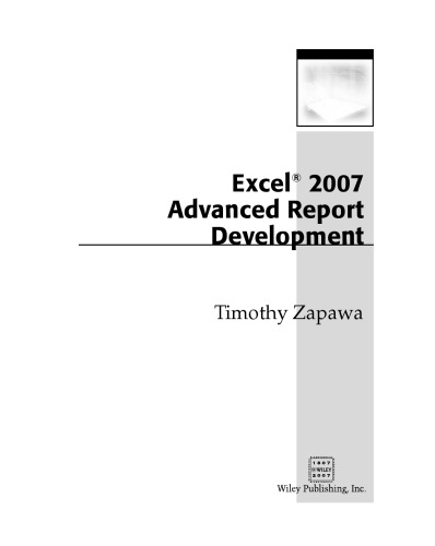 Excel 2007 advanced report development