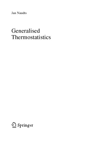 Generalised thermostatistics