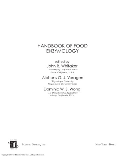 Handbook of food enzymology