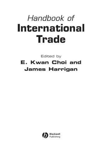 Handbook of international trade Vol 1
