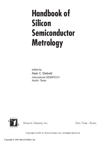 Handbook of silicon semiconductor metrology
