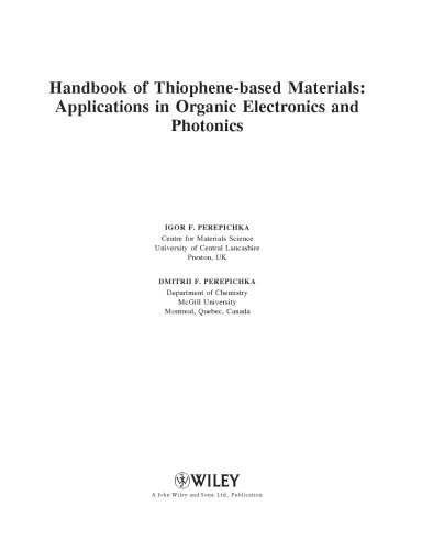 Handbook of Thiophene-Based Materials : Applications in Organic Electronics and Photonics (2-Volume Set)