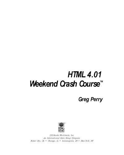 HTML 4.01 weekend crash course