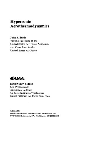 Hypersonic aerothermodynamics