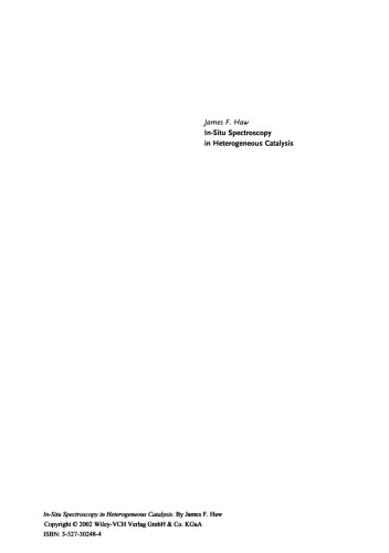 In-situ spectroscopy in heterogeneous catalysis