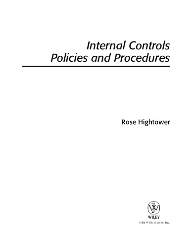 Internal controls policies and procedures