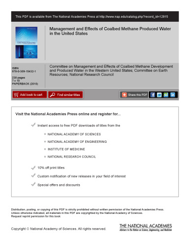 Management and effects of coalbed methane produced water in the western United States
