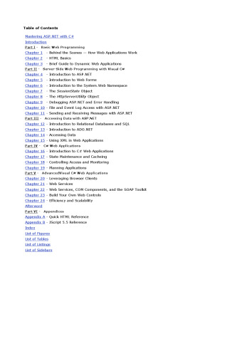Mastering ASP.NET with C[hash]