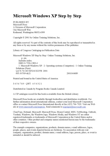 Microsoft Windows XP step by step