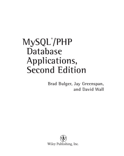MySQL/PHP database applications