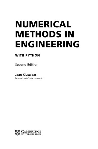 Numerical methods in engineering with Python