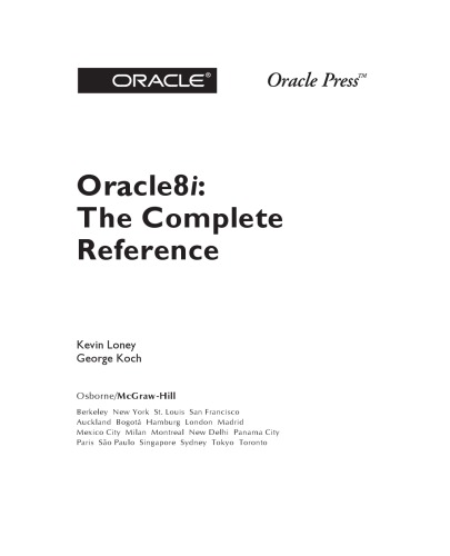 Oracle 8i : the complete reference