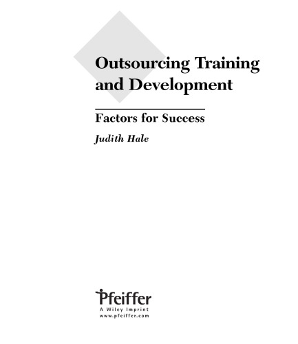 Outsourcing training and development : factors for success